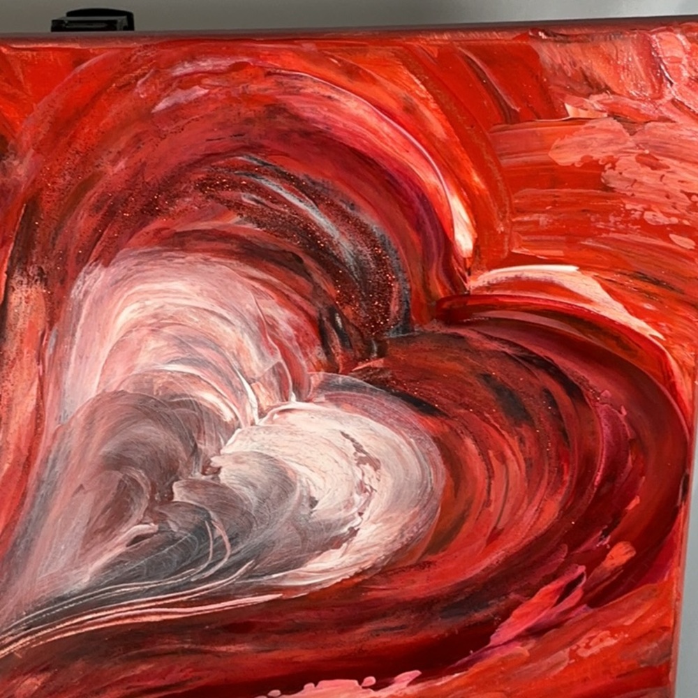 Romantic Hearts Painting Original Artwork Medium Wall Decor - Picture 15 of 16
